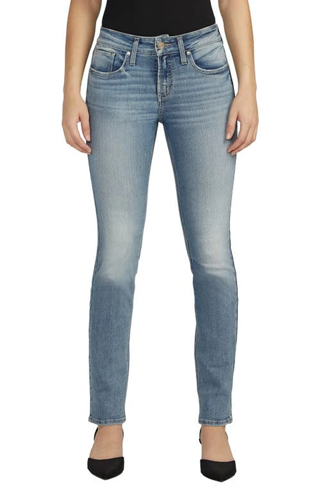 Silver Jeans Co. Suki Curvy Mid Rise Slim Straight Leg Indigo at Nordstrom, X