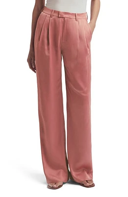 Favorite Daughter The Agnes Pleated High Waist Satin Pants Dusty Rose at Nordstrom,