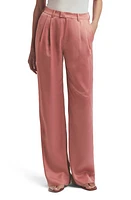 Favorite Daughter The Agnes Pleated High Waist Satin Pants Dusty Rose at Nordstrom,