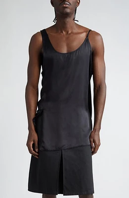 TAKAHIROMIYASHITA TheSoloist. Asymmetric Silk Satin Tank Top Black at Nordstrom,