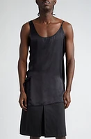 TAKAHIROMIYASHITA TheSoloist. Asymmetric Silk Satin Tank Top Black at Nordstrom,