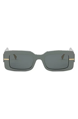 'Fendigraphy 51mm Rectangular Sunglasses in Grey/Smoke at Nordstrom