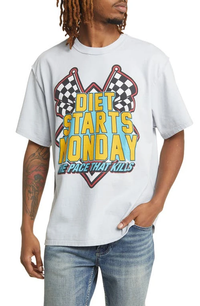 DIET STARTS MONDAY Pace Cotton Graphic T-Shirt Grey at Nordstrom,