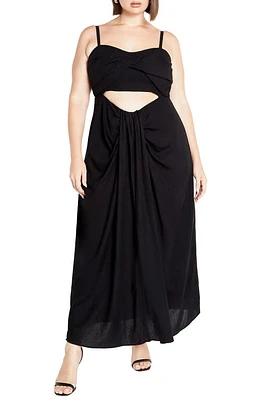 City Chic April Cutout Draped Maxi Dress at