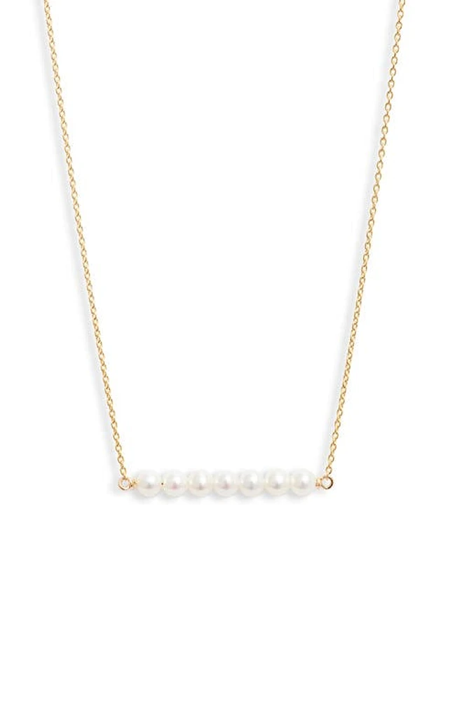 Poppy Finch Cultured Pearl Linear Pendant Necklace in 14Kyg at Nordstrom, Size 16