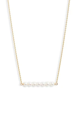 Poppy Finch Cultured Pearl Linear Pendant Necklace in 14Kyg at Nordstrom, Size 16