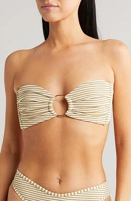 MONTCE Tori Neutral Stripe Bandeau Bikini Top at Nordstrom,