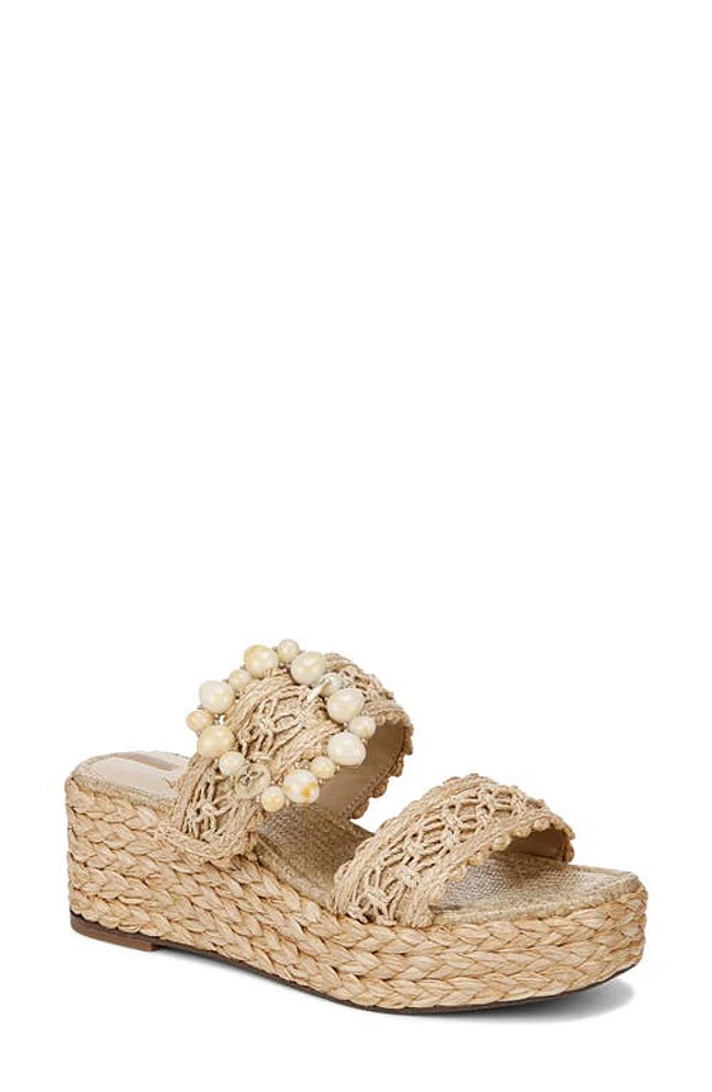 Sam Edelman Cadance Espdarille Platform Wedge Slide Sandal Eggshell at Nordstrom,