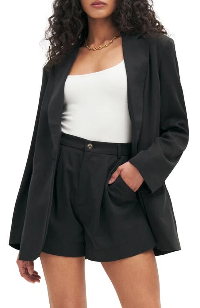 Reformation Classic Relaxed Notch Lapel Blazer Black at Nordstrom,