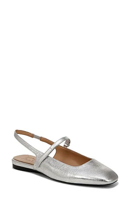 Naturalizer Connie Slingback Mary Jane Flat Silver Leather at Nordstrom,