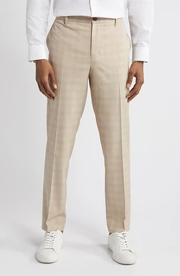 Open Edit Slim Fit Plaid Chinos Tan Graph at Nordstrom,