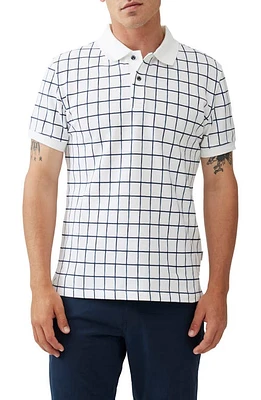 Rodd & Gunn Stirling Point Grid Piqué Polo in Glacier at Nordstrom, Size Small