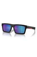 PRADA SPORT 58mm Square Sunglasses in Black/Blue Green at Nordstrom