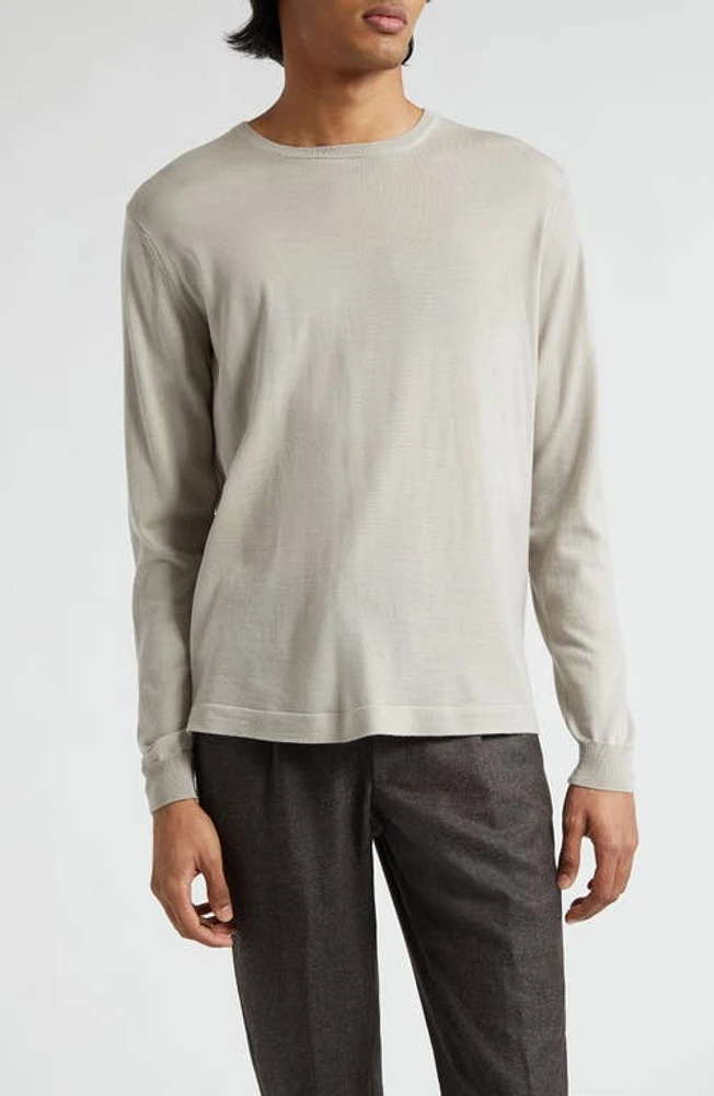 Thom Sweeney Merino Wool Crewneck Sweater Stone at Nordstrom,