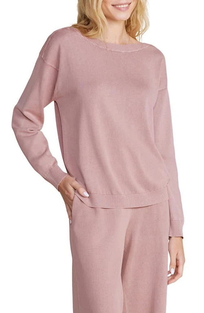 barefoot dreams Sunbleached Boat Neck Top Teaberry at Nordstrom,