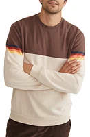 Marine Layer Signature Colorblock Sweater Brown Sunset Stripe at Nordstrom,