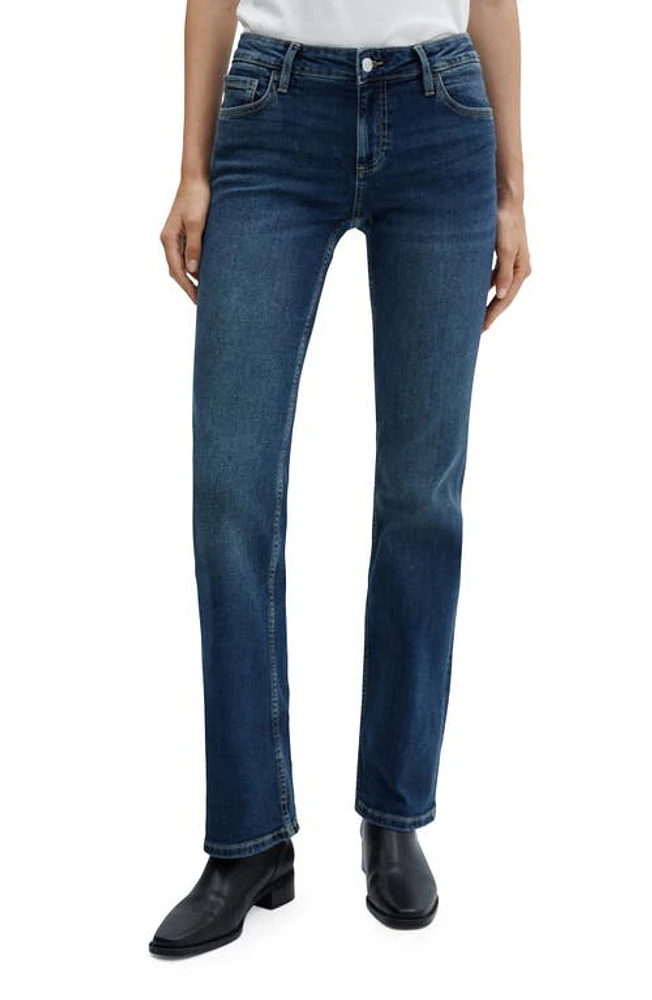 MANGO Low Rise Flare Jeans Medium Vintage Blue at Nordstrom,