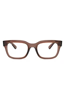 Ray-Ban Chad 52mm Rectangular Optical Glasses in Transparent Brown at Nordstrom