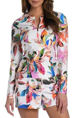 La Blanca Paradise Long Sleeve Half Zip Rashguard Multi at Nordstrom,