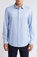 Bugatchi James OoohCotton Geo Print Button-Up Shirt Sky at Nordstrom,