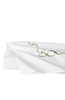 SFERRA Catena Flat Sheet in White/Willow at Nordstrom