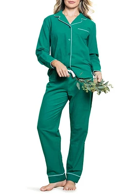 Petite Plume Women's Classic Flannel Pajamas in Green at Nordstrom, Size Medium