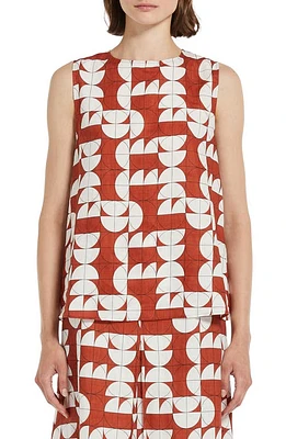 Max Mara Leisure Giusy Print Sleeveless Top Rust at Nordstrom,