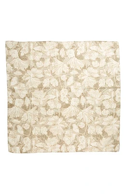 Brunello Cucinelli Flower Print Square Silk Pongee Scarf in C6306 Beige at Nordstrom