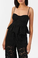 CAMI NYC Alexandra Peplum Lace Bustier Camisole Black at Nordstrom,