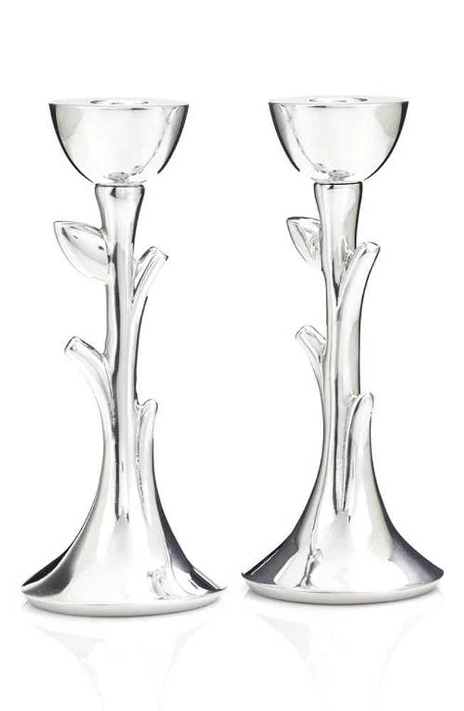 Nambé 'Tree of Life' Sabbath Candlesticks in Silver at Nordstrom