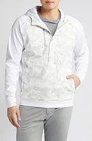 Peter Millar Weld Half Snap Hoodie Pullover White at Nordstrom,