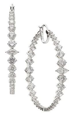 Nadri Leah Statement Hoop Earrings in Rhodium at Nordstrom