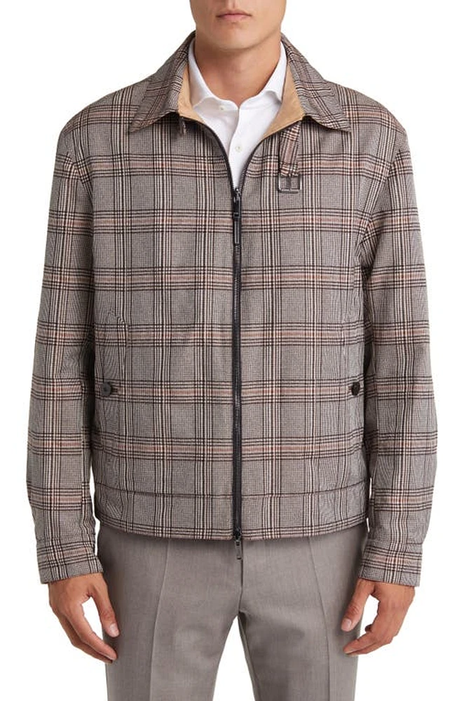 BOSS Camel Coverse Glen Plaid Jacket Medium Beige at Nordstrom,