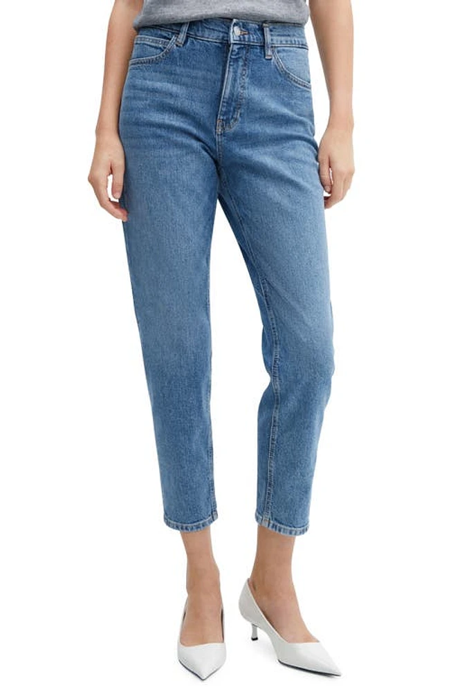 MANGO Comfort Mom Jeans Medium Blue at Nordstrom,