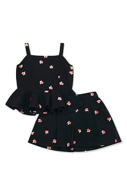 Habitual Kids Kids' Embroidered Tank & Shorts Set Black at Nordstrom,