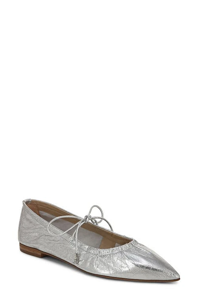 Sam Edelman Bri Mary Jane Pointed Toe Flat Soft Silver at Nordstrom,