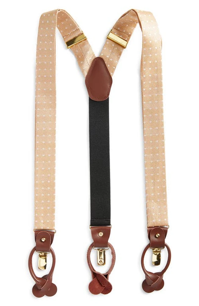 CLIFTON WILSON Gold Polka Dot Silk Suspenders at Nordstrom