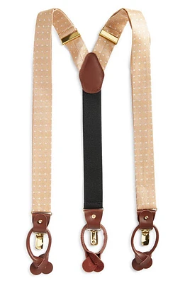 CLIFTON WILSON Gold Polka Dot Silk Suspenders at Nordstrom