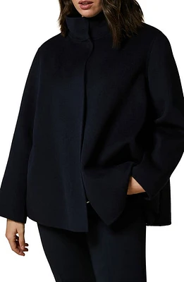 Marina Rinaldi Wool Blend Coat Midnightblue at Nordstrom,