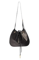 Saint Laurent Paris VII Flat Leather Hobo Bag in Nero at Nordstrom