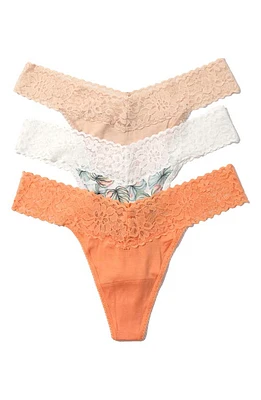 Hanky Panky DreamEase Assorted 3-Pack Original Rise Thongs in Chai/Flrnc/Begna Leaf at Nordstrom