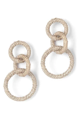 Deepa Gurnani Akari Glitter Wrapped Hoop Earrings in Champagne at Nordstrom