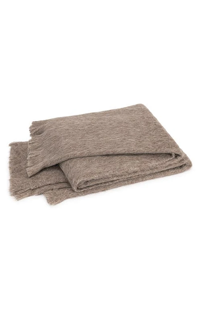 Matouk Bruno Alpaca & Merino Wool Throw Blanket in Oak at Nordstrom