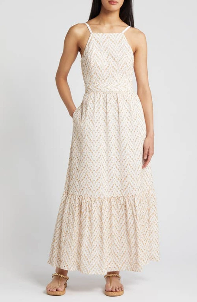 Lilly Pulitzer Charlese Eyelet Tiered Cotton Maxi Dress Sand Bar Mermaid Tail at Nordstrom,