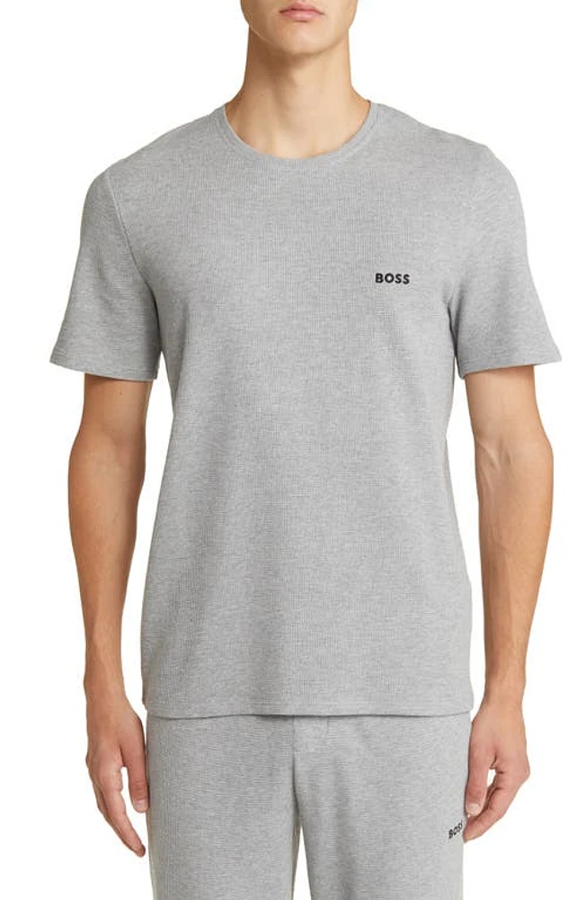 BOSS Waffle Knit Lounge T-Shirt Medium Grey at