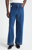 Bode Knolly Brook Nonstretch Denim Wide Leg Jeans Indigo at Nordstrom,