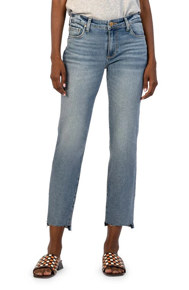 KUT from the Kloth Reese Step Hem Ankle Slim Straight Leg Jeans Operated at Nordstrom,