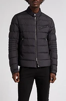 Moncler Authie Matte Biker Puffer Jacket Black at Nordstrom,