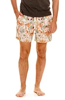 The Lazy Poet Ben Peach Jungle Pajama Shorts in Pink at Nordstrom, Size Large