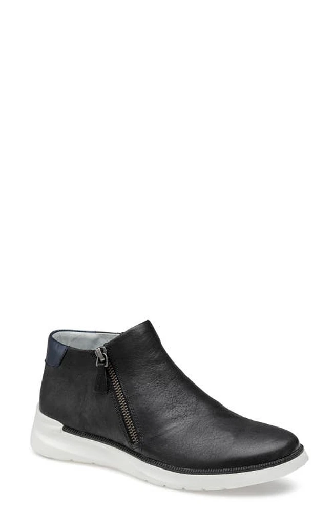 Johnston & Murphy Emery Zip Bootie Black Washed Sheepskin at Nordstrom,